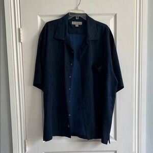 Tommy Bahama Dark Silk Blue Casual Button Down Shirt XXL